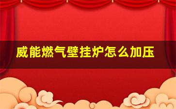 威能燃气壁挂炉怎么加压