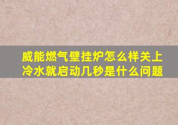 威能燃气壁挂炉怎么样关上冷水就启动几秒是什么问题