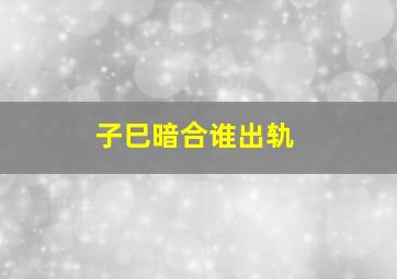 子巳暗合谁出轨