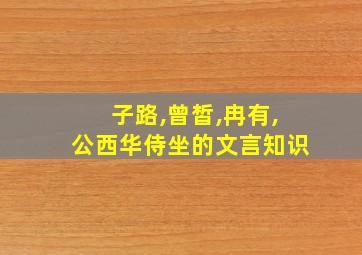 子路,曾皙,冉有,公西华侍坐的文言知识