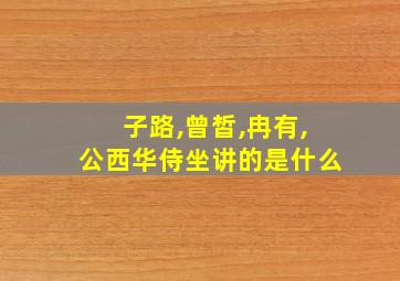 子路,曾皙,冉有,公西华侍坐讲的是什么