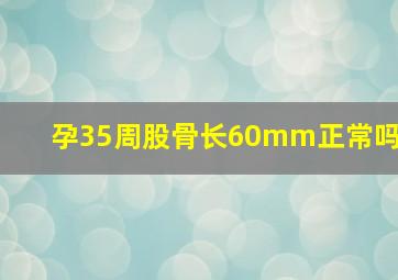 孕35周股骨长60mm正常吗