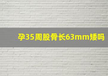 孕35周股骨长63mm矮吗