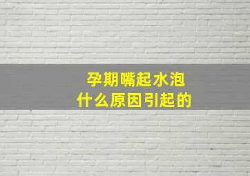 孕期嘴起水泡什么原因引起的