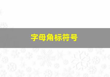 字母角标符号