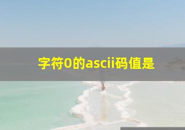 字符0的ascii码值是