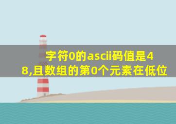 字符0的ascii码值是48,且数组的第0个元素在低位