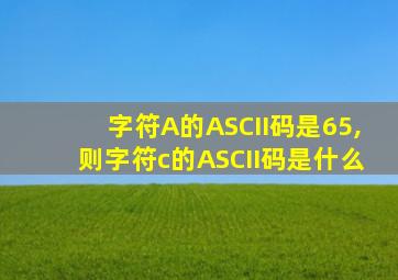 字符A的ASCII码是65,则字符c的ASCII码是什么