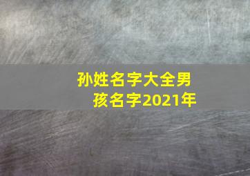 孙姓名字大全男孩名字2021年