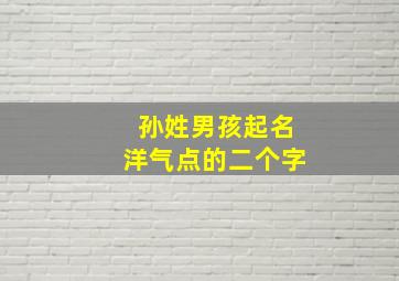 孙姓男孩起名洋气点的二个字