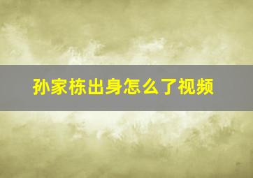 孙家栋出身怎么了视频