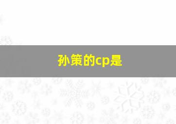 孙策的cp是