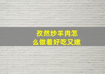 孜然炒羊肉怎么做着好吃又嫩