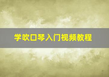 学吹口琴入门视频教程