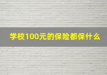 学校100元的保险都保什么