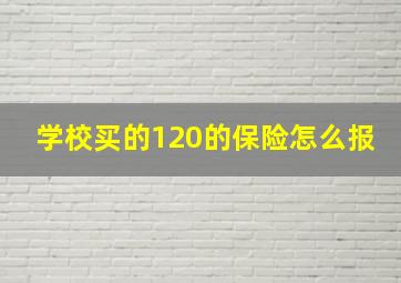 学校买的120的保险怎么报