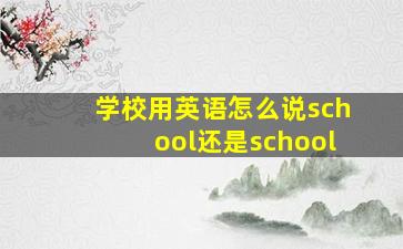 学校用英语怎么说school还是school