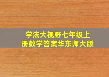 学法大视野七年级上册数学答案华东师大版