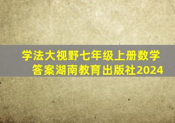 学法大视野七年级上册数学答案湖南教育出版社2024