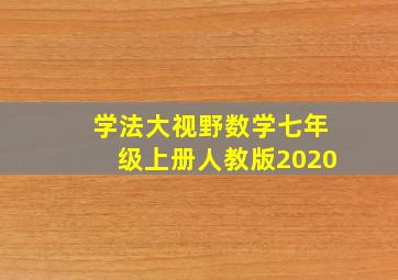 学法大视野数学七年级上册人教版2020