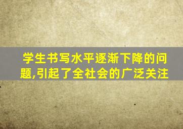 学生书写水平逐渐下降的问题,引起了全社会的广泛关注