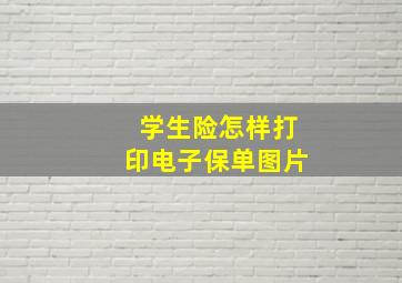 学生险怎样打印电子保单图片