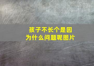 孩子不长个是因为什么问题呢图片