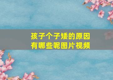 孩子个子矮的原因有哪些呢图片视频