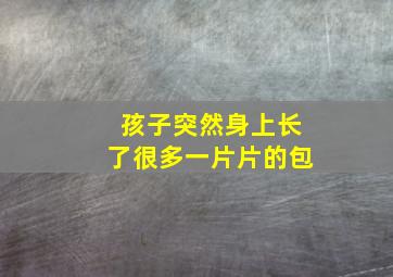 孩子突然身上长了很多一片片的包