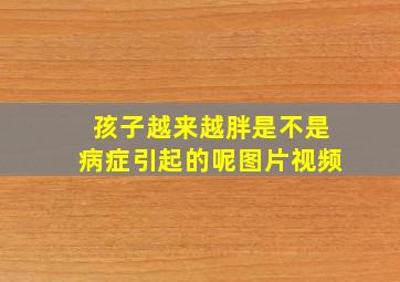 孩子越来越胖是不是病症引起的呢图片视频