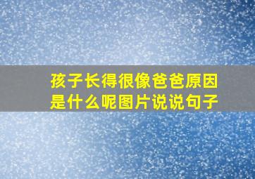 孩子长得很像爸爸原因是什么呢图片说说句子