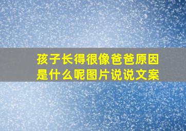 孩子长得很像爸爸原因是什么呢图片说说文案