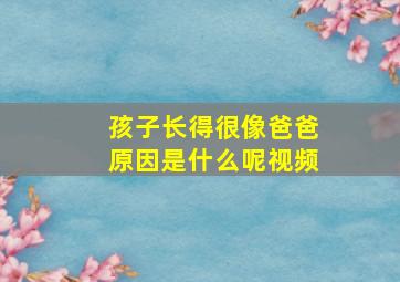 孩子长得很像爸爸原因是什么呢视频