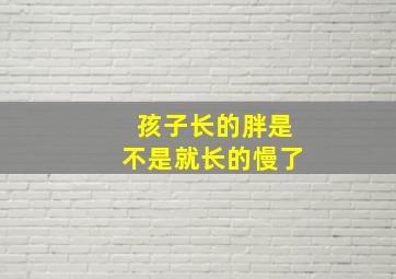 孩子长的胖是不是就长的慢了