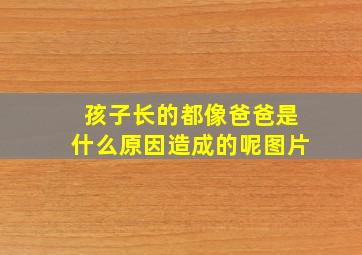 孩子长的都像爸爸是什么原因造成的呢图片