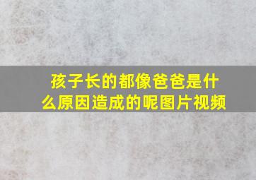 孩子长的都像爸爸是什么原因造成的呢图片视频