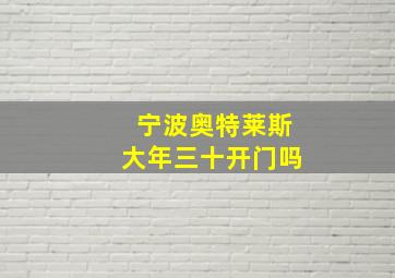 宁波奥特莱斯大年三十开门吗