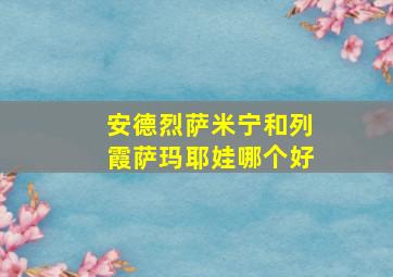 安德烈萨米宁和列霞萨玛耶娃哪个好