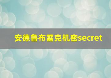 安德鲁布雷克机密secret