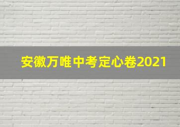 安徽万唯中考定心卷2021