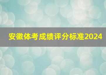 安徽体考成绩评分标准2024