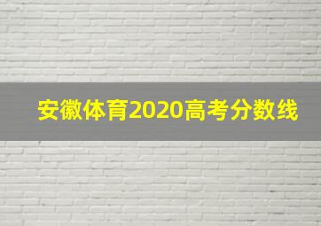 安徽体育2020高考分数线