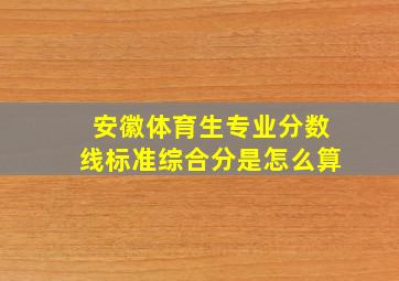 安徽体育生专业分数线标准综合分是怎么算