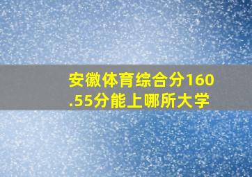 安徽体育综合分160.55分能上哪所大学