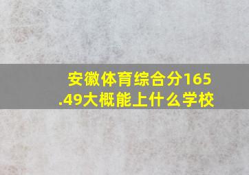 安徽体育综合分165.49大概能上什么学校