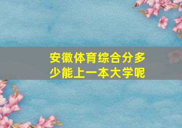 安徽体育综合分多少能上一本大学呢