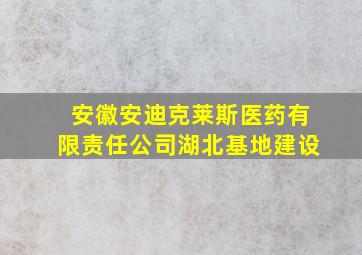 安徽安迪克莱斯医药有限责任公司湖北基地建设