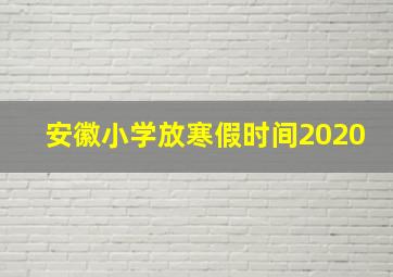 安徽小学放寒假时间2020