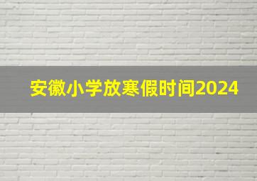 安徽小学放寒假时间2024