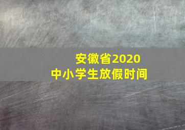 安徽省2020中小学生放假时间